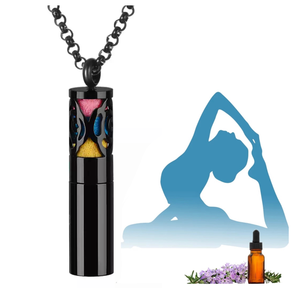2-in-1 Use Aromatherapy Diffuser & Perfume Container Locket Necklace (Black/ Gold/ Rose Gold)