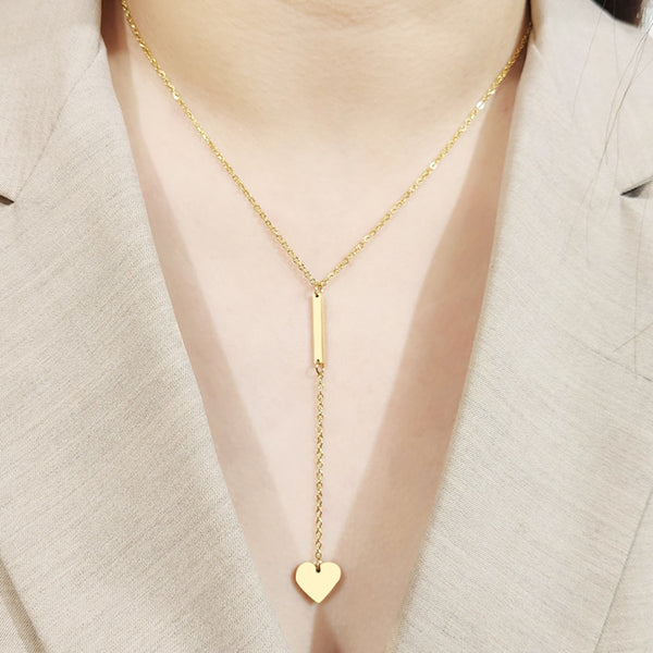 Bar-Heart Choker Necklace