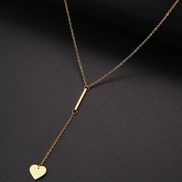 Bar-Heart Choker Necklace