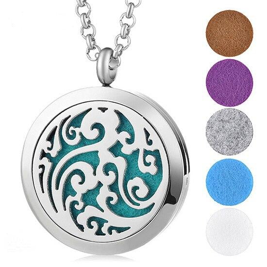 Aromatherapy Diffuser Round Locket Necklace